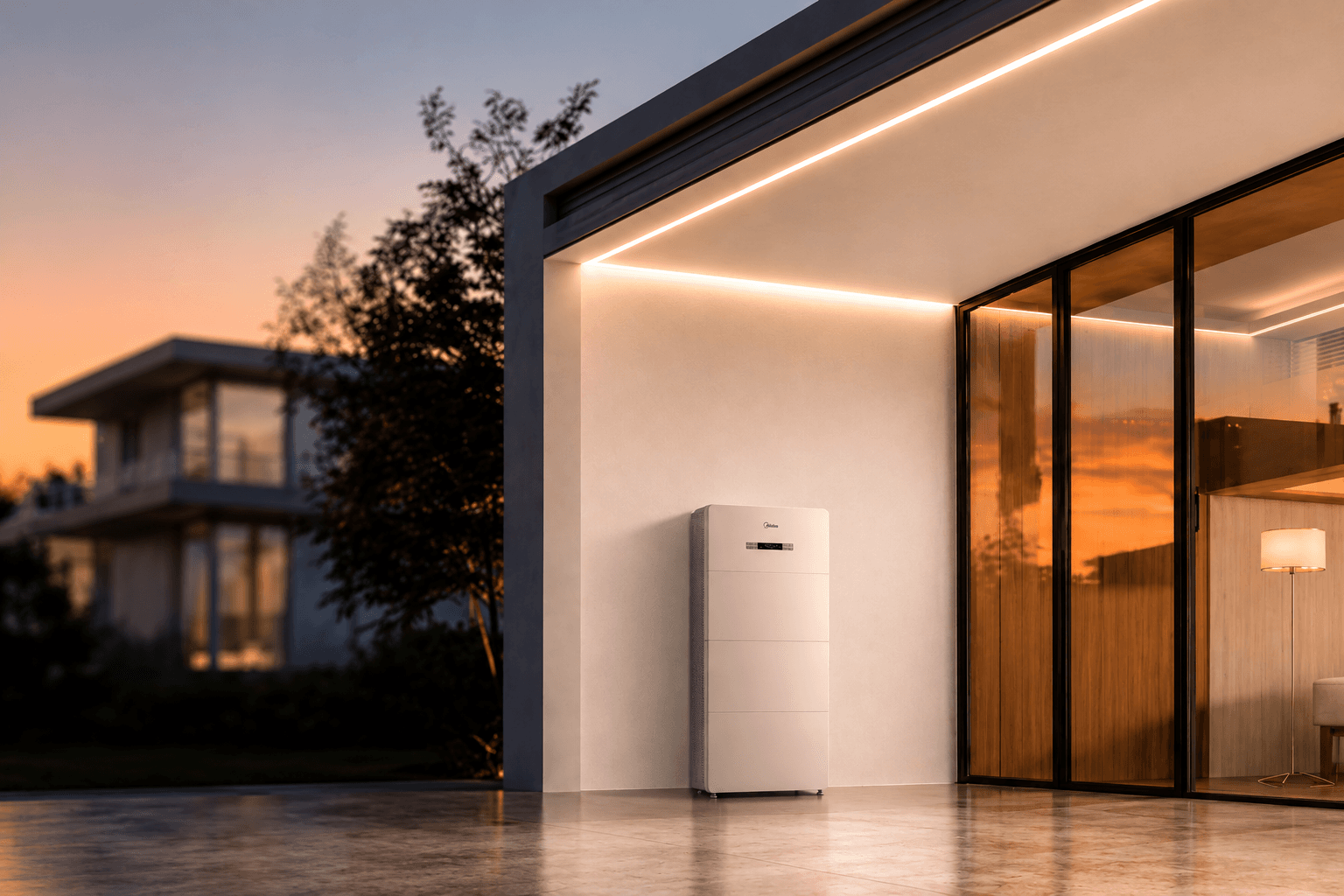 Batterie intégrée dans un intérieur moderne